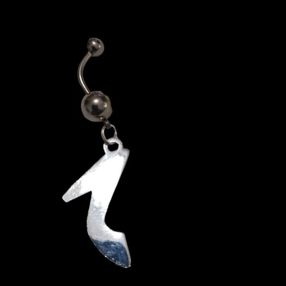 *5/35* Pink Shoe Charm AB Belly Ring 14G - Picture 3 of 3